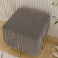Contemporary Pouf Ottoman Velvet Upholstered Solid Color Square Ottoman with Metal Legs