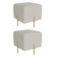 Pouf Pouf contemporain Ottoman carré de couleur unie en velours coulère avec des jambes métalliques