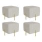 Contemporary Pouf Ottoman Velvet Upholstered Solid Color Square Ottoman with Metal Legs
