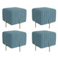 Contemporary Pouf Ottoman Velvet Upholstered Solid Color Square Ottoman with Metal Legs
