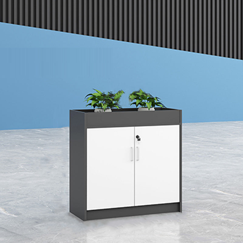 Contemporary Style File Cabinet Wooden Frame Lock Storage Filing Cabinet