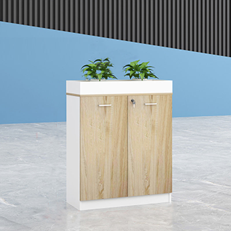 Contemporary Style File Cabinet Wooden Frame Lock Storage Filing Cabinet