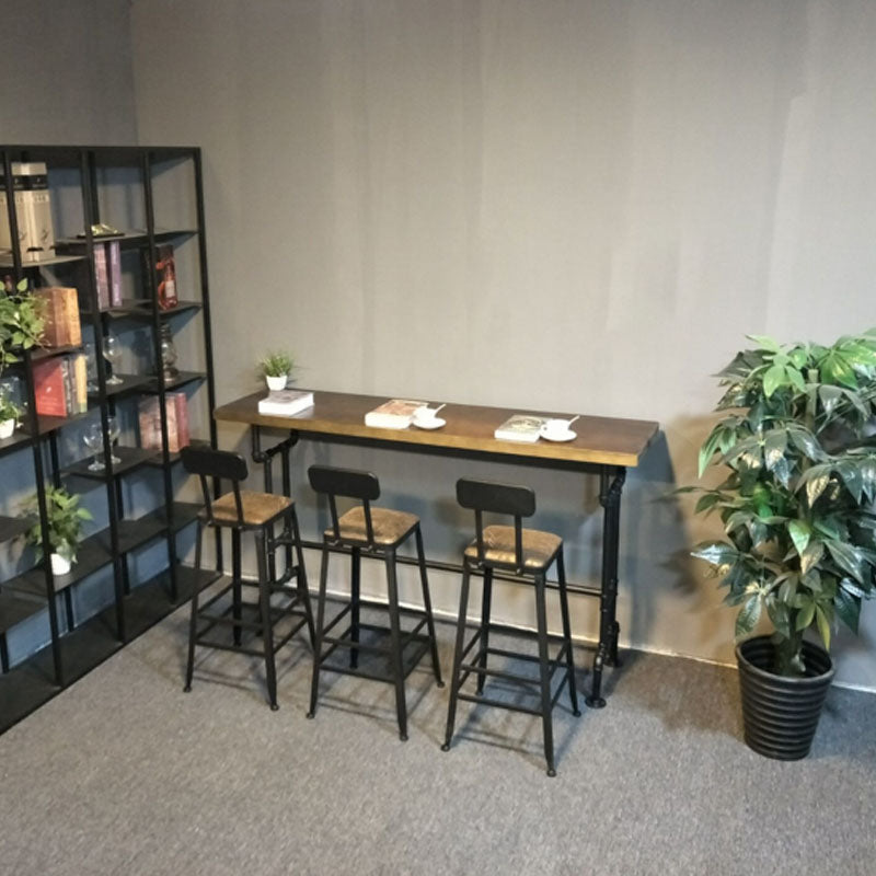 Industrial Bar Dining Table Cafe and Breakroom Bar Stool Table Clearhalo 'Bar Furniture' 'Bar Tables' 'bar_tables' 'furn' 'furn_bar_tables' 'Furniture' 'Kitchen & Dining Furniture' 7239205
