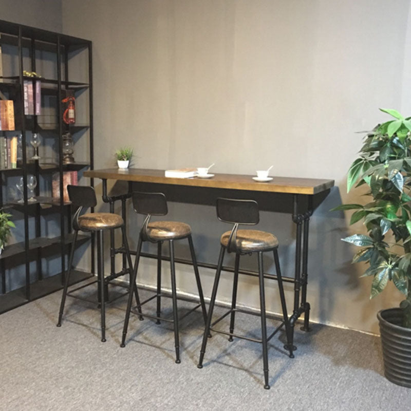 Industrial Bar Dining Table Cafe and Breakroom Bar Stool Table Clearhalo 'Bar Furniture' 'Bar Tables' 'bar_tables' 'furn' 'furn_bar_tables' 'Furniture' 'Kitchen & Dining Furniture' 7239212