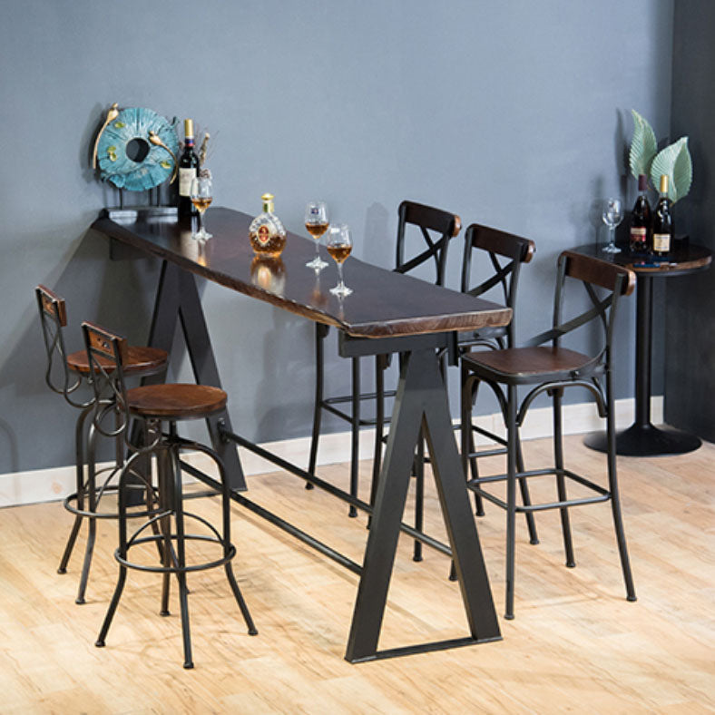 Industrial Style Bar Dining Table Cafe and Breakroom Bar Stool Table