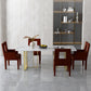 Set di dinette in stile glam 1/5/7 PC set da pranzo con tavolo in pietra rettangolo