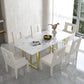 Glam Style Dinette Set 1/5/7 Pcs Dining Set with Rectangle Stone Table
