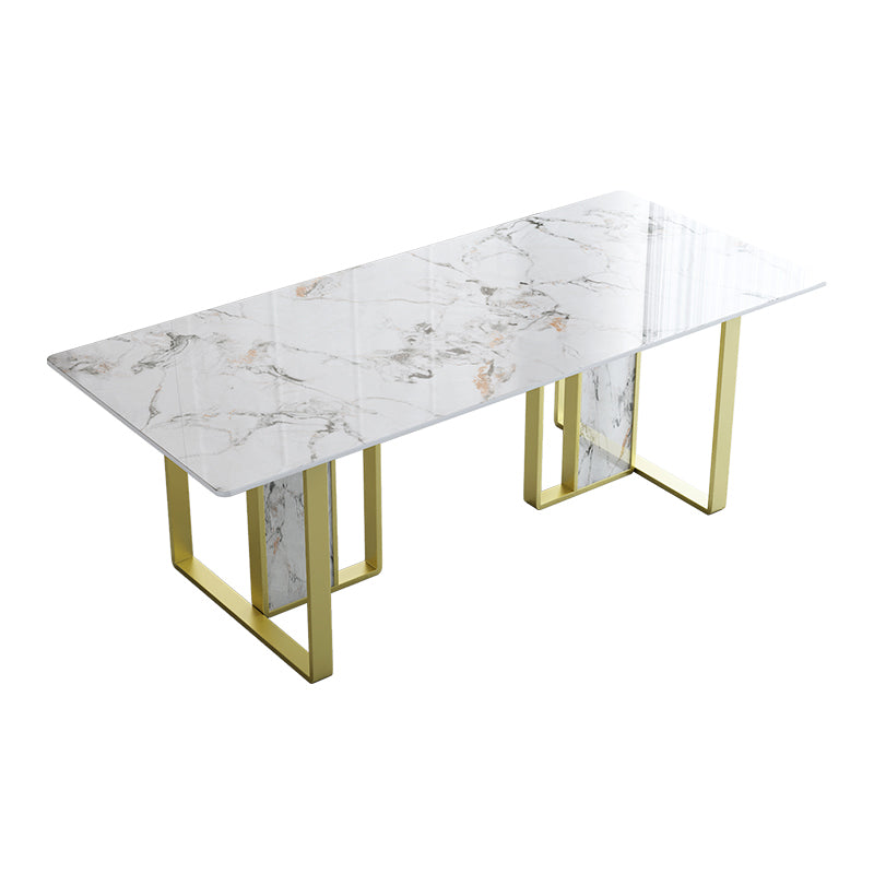 Glam Style Dinette Set 1/5/7 Pcs Dining Set with Rectangle Stone Table