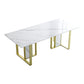 Glam Style Dinette Set 1/5/7 Pcs Dining Set with Rectangle Stone Table