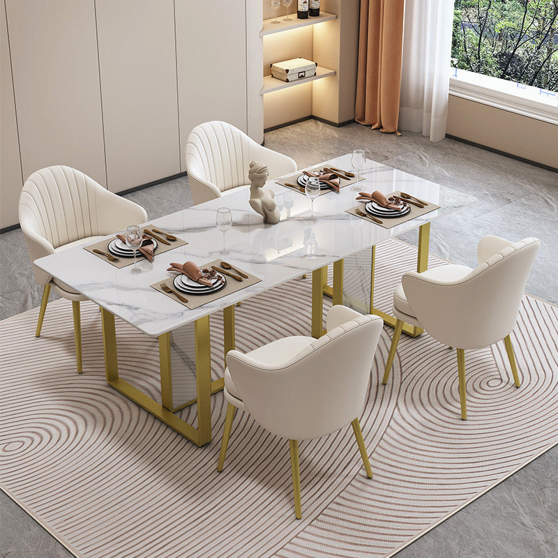 Muebles de piedra glamera 1/5 piezas de comedor de altura estándar para uso doméstico
