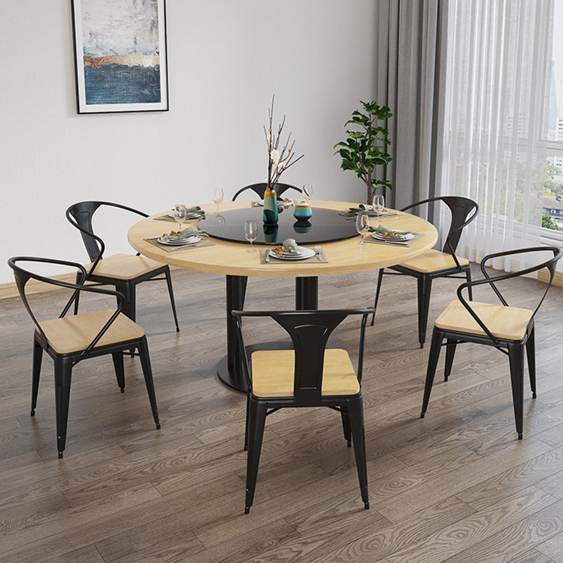Round Solid Wood Dining Set 1/4/7 Pieces Dinette Set for Kitchen Clearhalo 'Dining Room Sets' 'Dining Tables & Seating' 'dining_room_set' 'furn' 'furn_dining_room_set' 'Furniture' 'Kitchen & Dining Furniture' 7239603