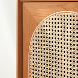 Tavolo a buffet in legno massiccio marrone contemporaneo con 2 cassetti