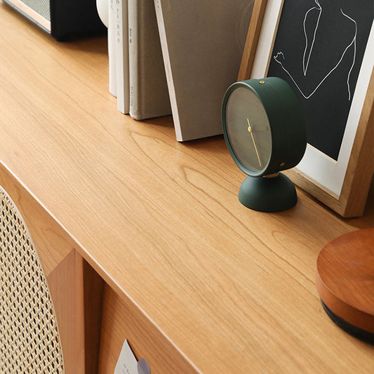 Tavolo a buffet in legno massiccio marrone contemporaneo con 2 cassetti