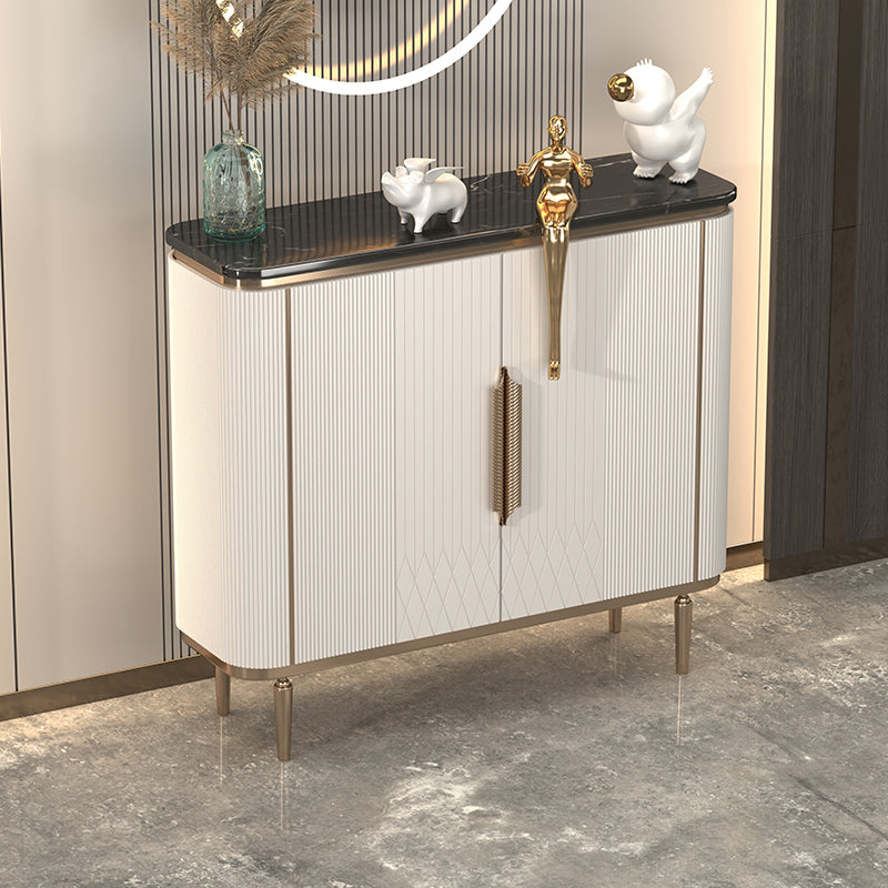 Gambe metalliche Sideboard bianca Tabella 35,4 "supporto a buffet alto con archiviazione