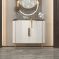 Gambe metalliche Sideboard bianca Tabella 35,4 "supporto a buffet alto con archiviazione