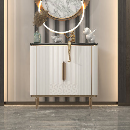 Gambe metalliche Sideboard bianca Tabella 35,4 "supporto a buffet alto con archiviazione