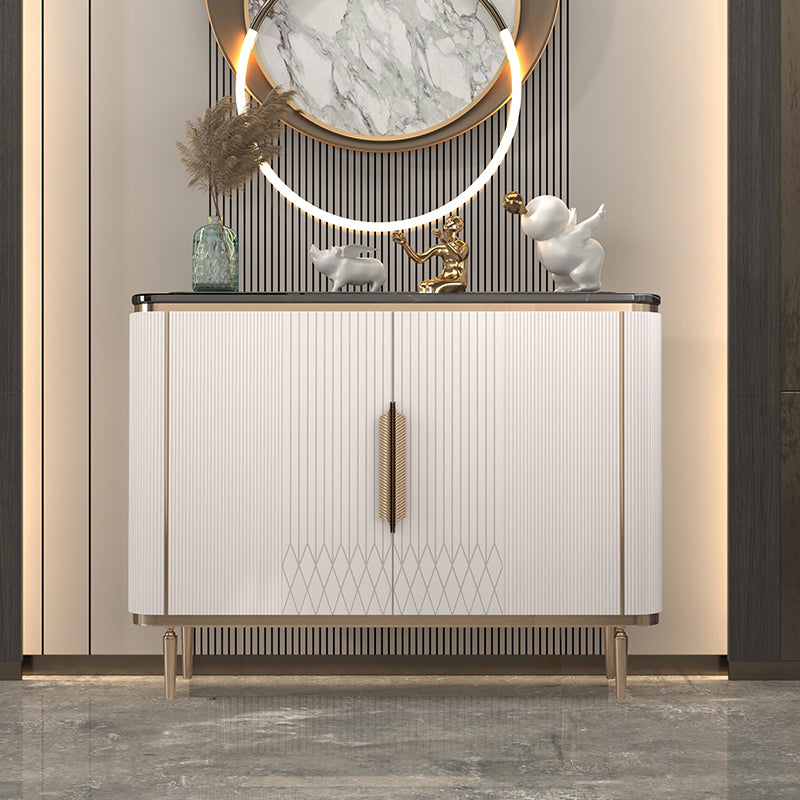 Gambe metalliche Sideboard bianca Tabella 35,4 "supporto a buffet alto con archiviazione