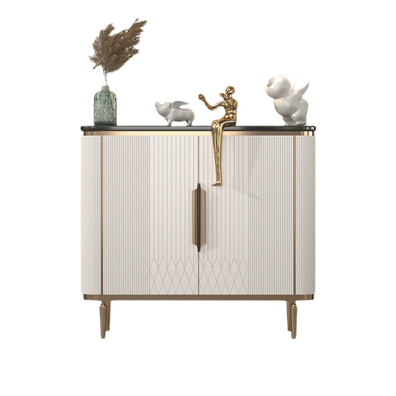 Gambe metalliche Sideboard bianca Tabella 35,4 "supporto a buffet alto con archiviazione