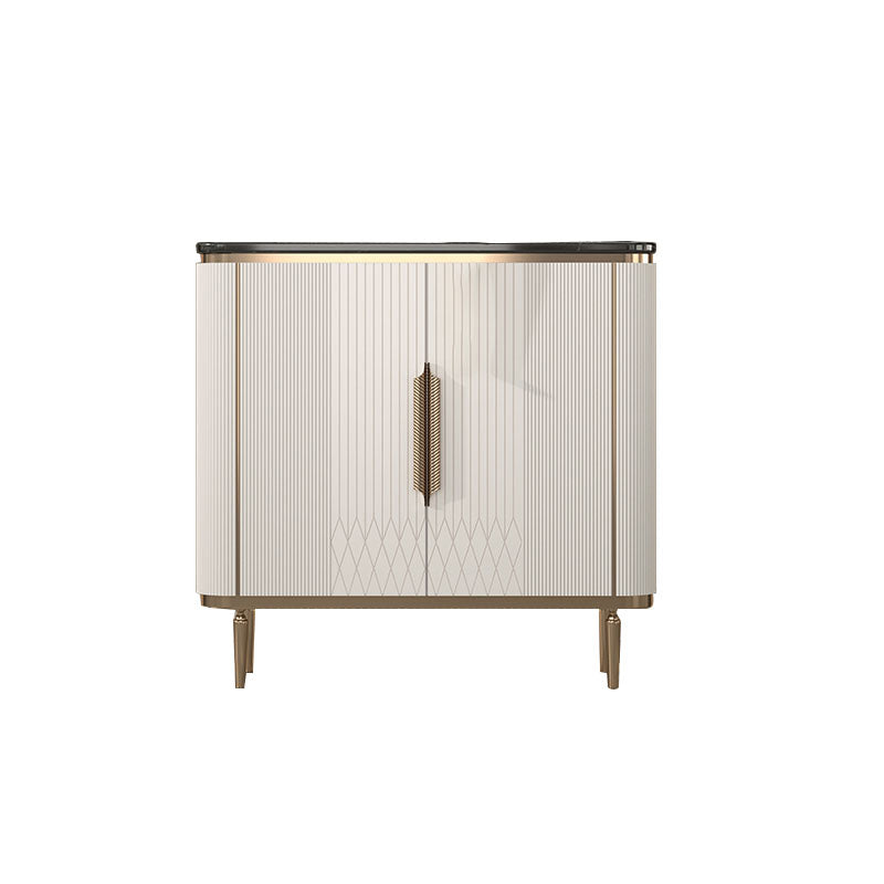 Gambe metalliche Sideboard bianca Tabella 35,4 "supporto a buffet alto con archiviazione