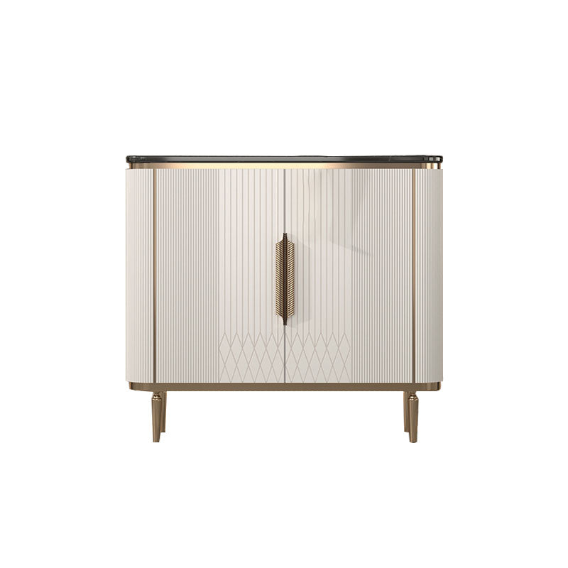 Gambe metalliche Sideboard bianca Tabella 35,4 "supporto a buffet alto con archiviazione
