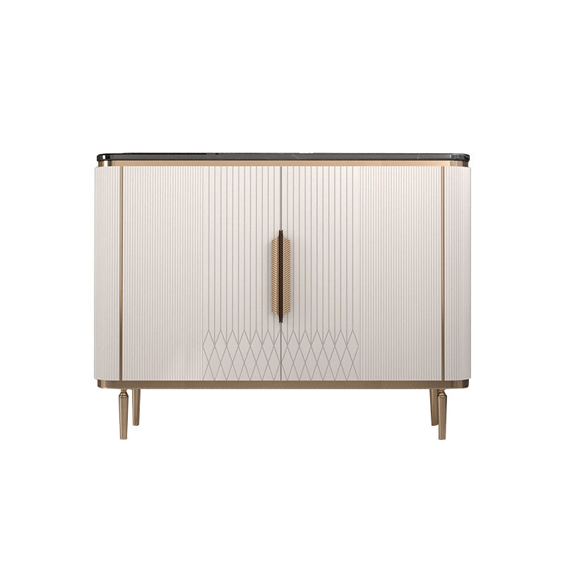 Gambe metalliche Sideboard bianca Tabella 35,4 "supporto a buffet alto con archiviazione