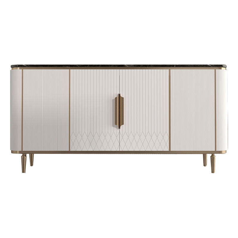 Gambe metalliche Sideboard bianca Tabella 35,4 "supporto a buffet alto con archiviazione