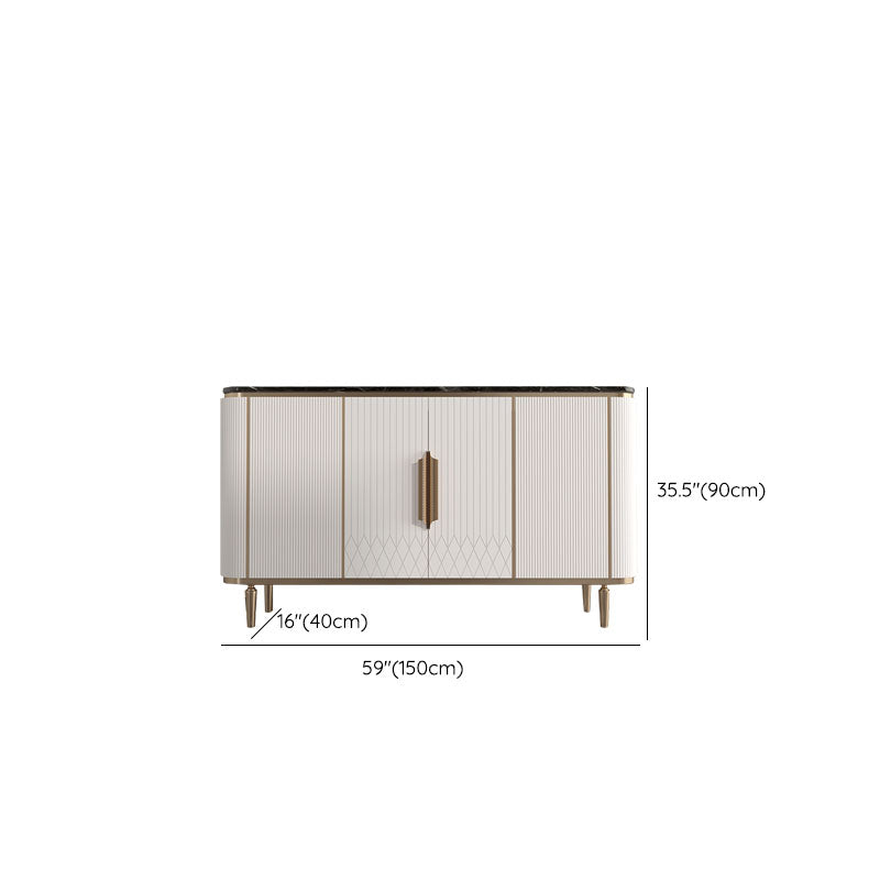 Gambe metalliche Sideboard bianca Tabella 35,4 "supporto a buffet alto con archiviazione