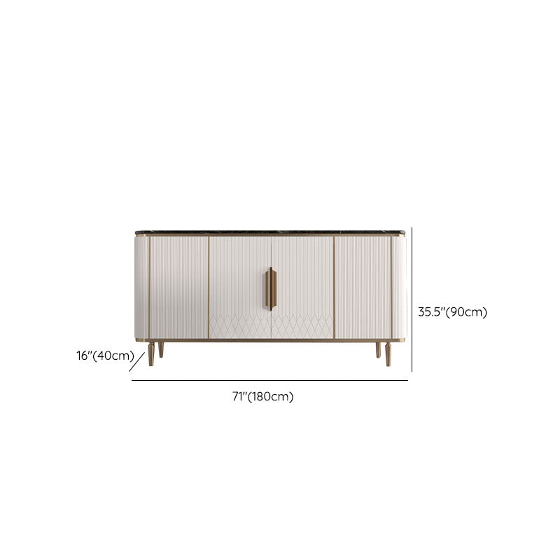 Gambe metalliche Sideboard bianca Tabella 35,4 "supporto a buffet alto con archiviazione