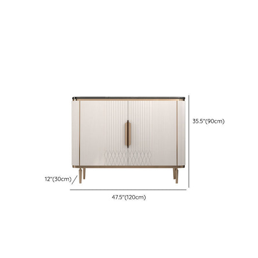 Gambe metalliche Sideboard bianca Tabella 35,4 "supporto a buffet alto con archiviazione