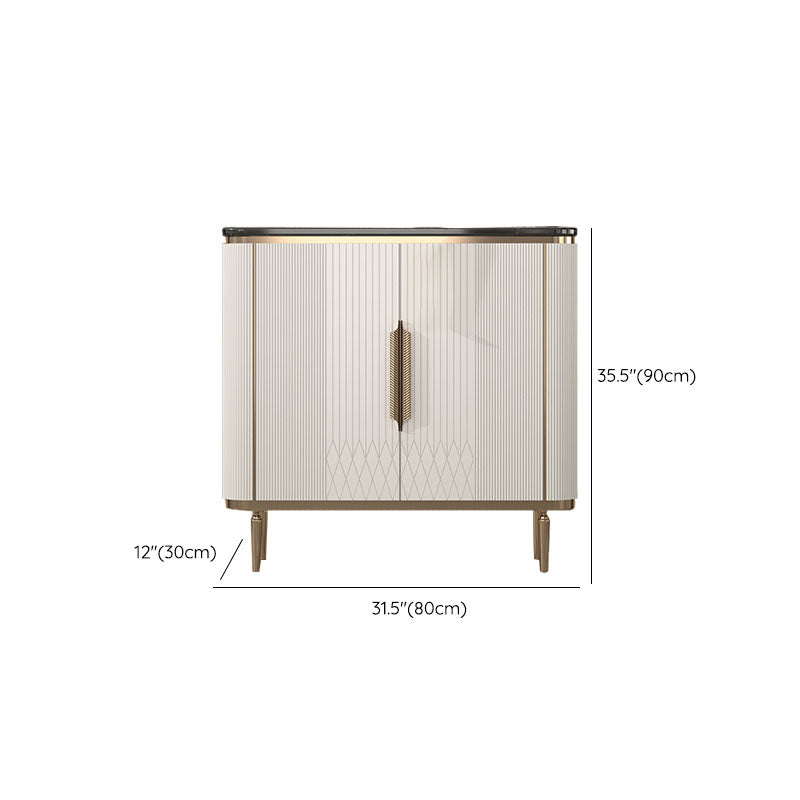 Gambe metalliche Sideboard bianca Tabella 35,4 "supporto a buffet alto con archiviazione