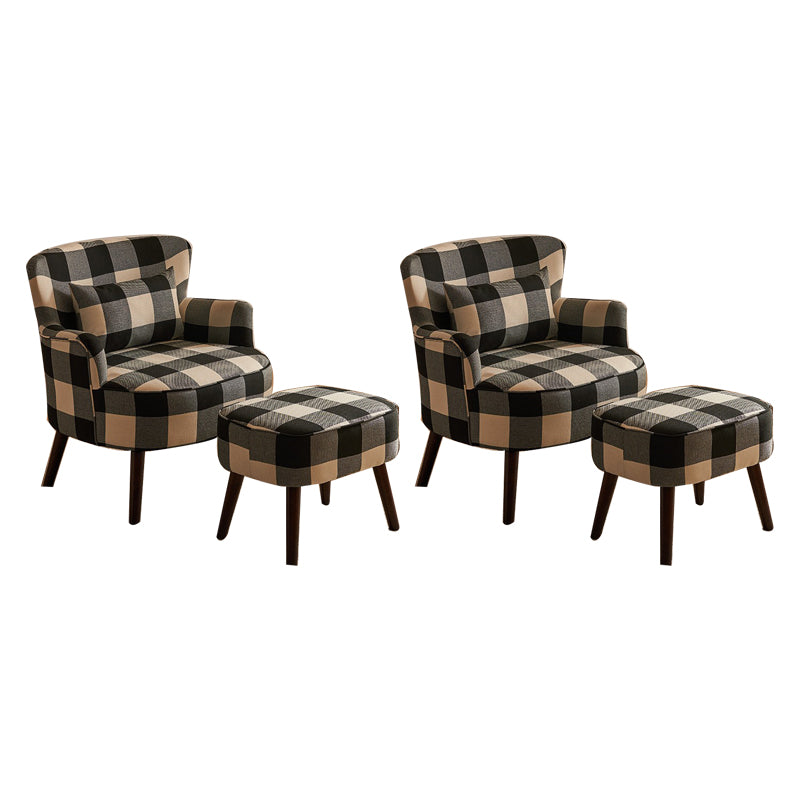 Fixed Back Accent Room Chair Arms Included Lounge Accent Chair with Pillow