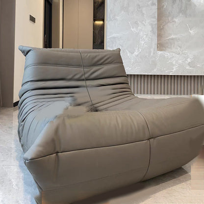 Asiento estacionario de cuero con sofá de 40 "de ancho con mechones divididos con mechones.