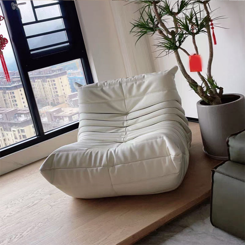 Asiento estacionario de cuero con sofá de 40 "de ancho con mechones divididos con mechones.