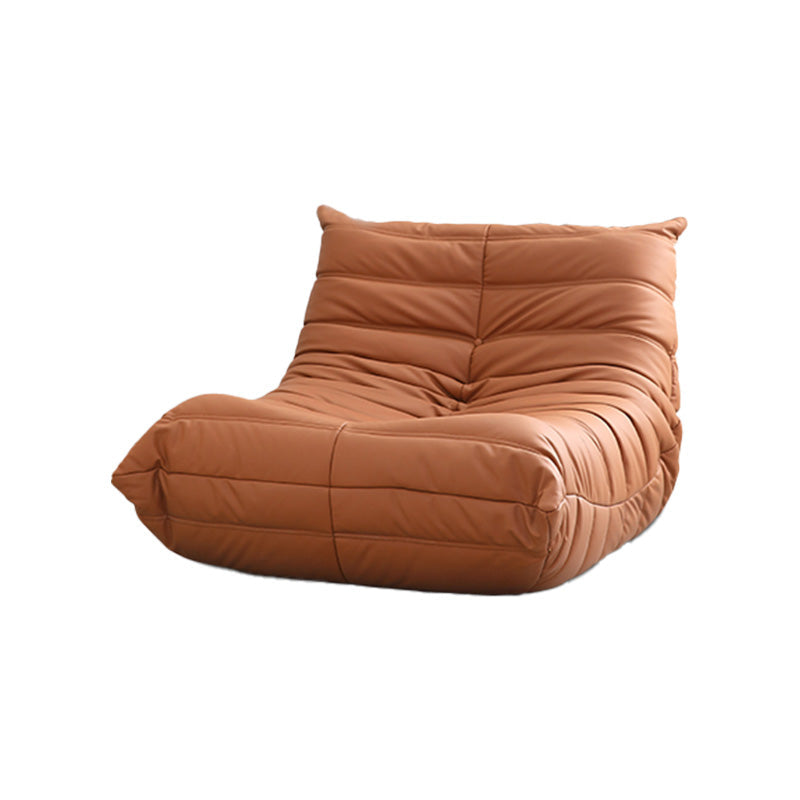 40" Wide Contemporary Sofa Leather Tufted Armless Stationary Seating Brown Silicone Rubber Clearhalo 'furn' 'furn_sofas' 'Furniture' 'Living Room Furniture' 'Sofa' 'sofas' 7240247