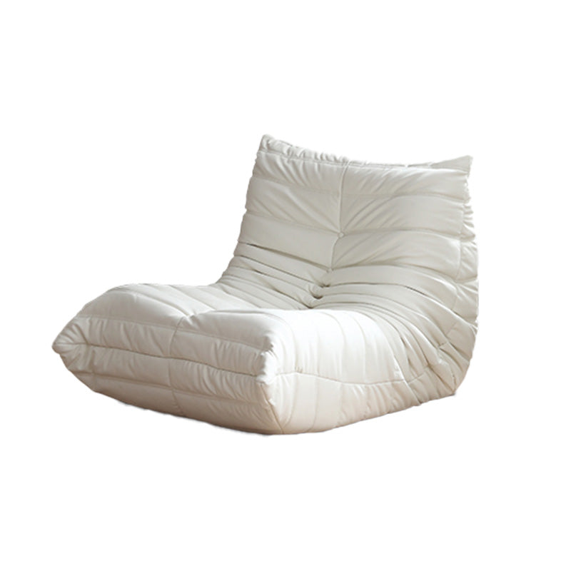 40" Wide Contemporary Sofa Leather Tufted Armless Stationary Seating White Silicone Rubber Clearhalo 'furn' 'furn_sofas' 'Furniture' 'Living Room Furniture' 'Sofa' 'sofas' 7240249