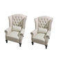 Traditional Rolled Arms Wingback Chair Tufted Back Nailhead Trim Chair