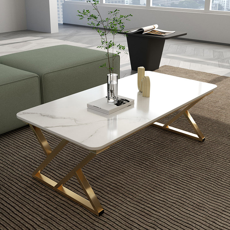 Modern Trestle Coffee Table SlateRectangle Coffee or End Table Clearhalo 'Coffee & Accent Tables' 'Coffee Tables' 'coffee_tables' 'furn' 'furn_coffee_tables' 'Furniture' 'Living Room Furniture' 7240283