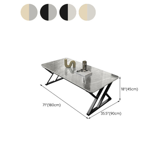 Modern Trestle Coffee Table SlateRectangle Coffee or End Table Clearhalo 'Coffee & Accent Tables' 'Coffee Tables' 'coffee_tables' 'furn' 'furn_coffee_tables' 'Furniture' 'Living Room Furniture' 7240298