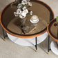 Glass & Slate Round Coffee Table Set Tropical Shelf Included Cocktail Table Clearhalo 'Coffee & Accent Tables' 'Coffee Tables' 'coffee_tables' 'furn' 'furn_coffee_tables' 'Furniture' 'Living Room Furniture' 7240340
