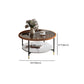 Glass & Slate Round Coffee Table Set Tropical Shelf Included Cocktail Table Clearhalo 'Coffee & Accent Tables' 'Coffee Tables' 'coffee_tables' 'furn' 'furn_coffee_tables' 'Furniture' 'Living Room Furniture' 7240344