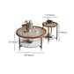 Glass & Slate Round Coffee Table Set Tropical Shelf Included Cocktail Table Clearhalo 'Coffee & Accent Tables' 'Coffee Tables' 'coffee_tables' 'furn' 'furn_coffee_tables' 'Furniture' 'Living Room Furniture' 7240349