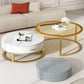 Gold Glass Top Coffee Table Set Frame Cocktail Table with Drawers Clearhalo 'Coffee & Accent Tables' 'Coffee Tables' 'coffee_tables' 'furn' 'furn_coffee_tables' 'Furniture' 'Living Room Furniture' 7240354