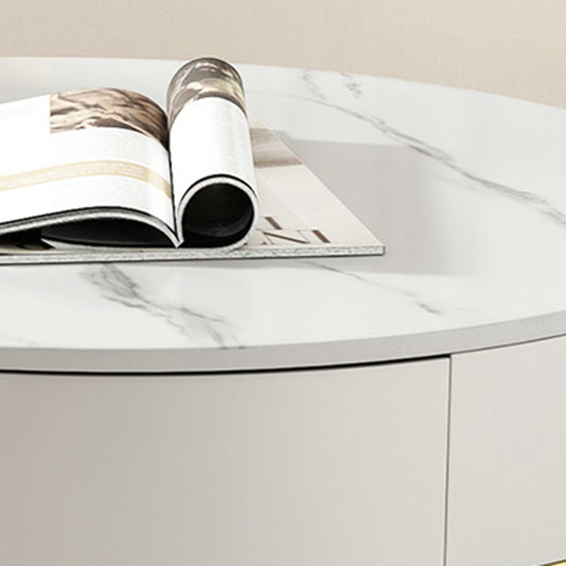 Gold Glass Top Coffee Table Set Frame Cocktail Table with Drawers Clearhalo 'Coffee & Accent Tables' 'Coffee Tables' 'coffee_tables' 'furn' 'furn_coffee_tables' 'Furniture' 'Living Room Furniture' 7240359