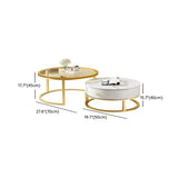 Gold Glass Top Coffee Table Set Frame Cocktail Table with Drawers Clearhalo 'Coffee & Accent Tables' 'Coffee Tables' 'coffee_tables' 'furn' 'furn_coffee_tables' 'Furniture' 'Living Room Furniture' 7240364