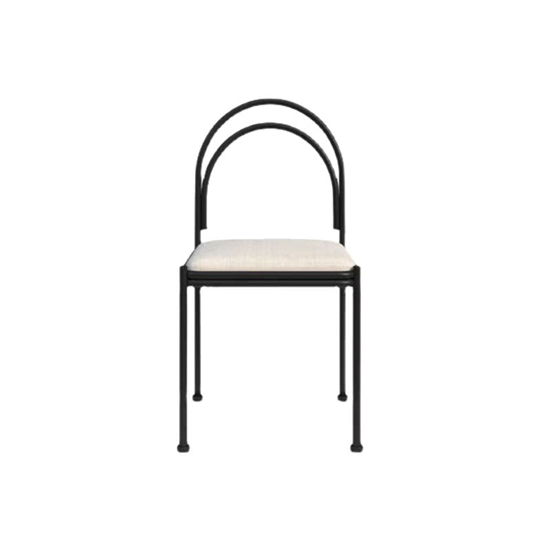 Industrial Style Armless Dining Chair Metal Frame Open Back Dining Chair for Bedroom