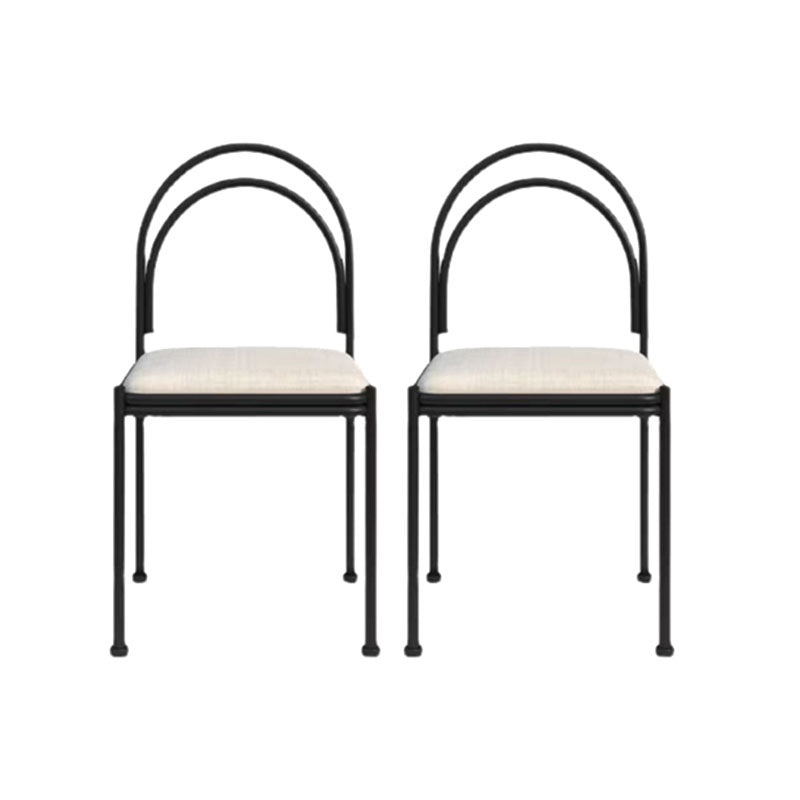 Industrial Style Armless Dining Chair Metal Frame Open Back Dining Chair for Bedroom