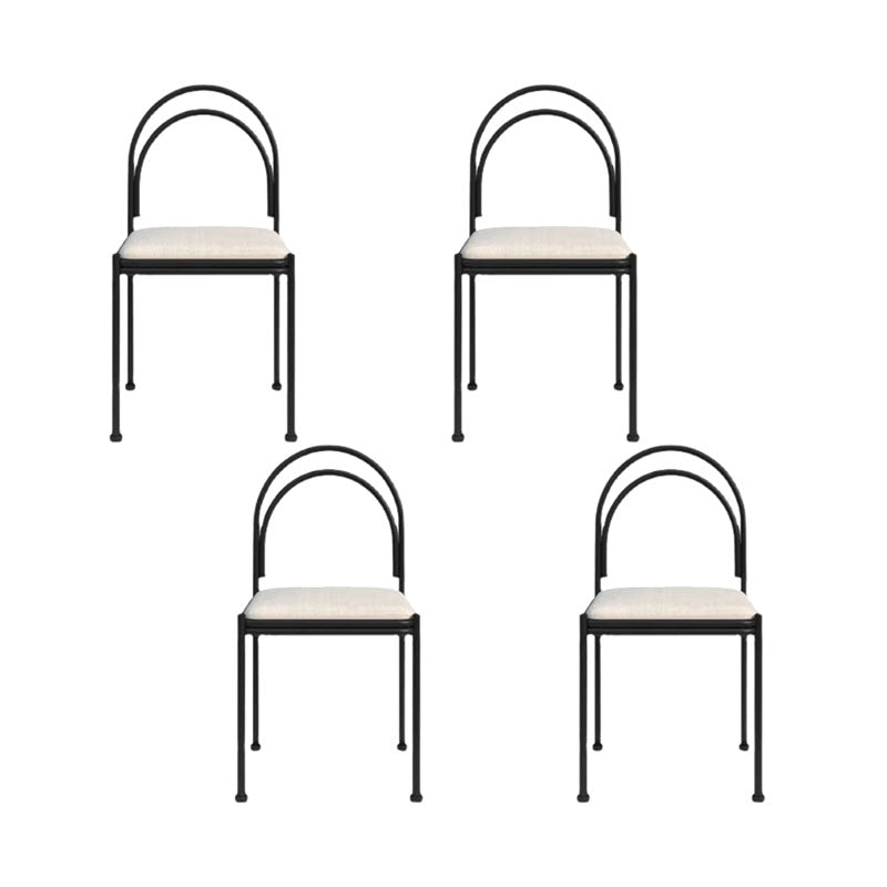 Industrial Style Armless Dining Chair Metal Frame Open Back Dining Chair for Bedroom