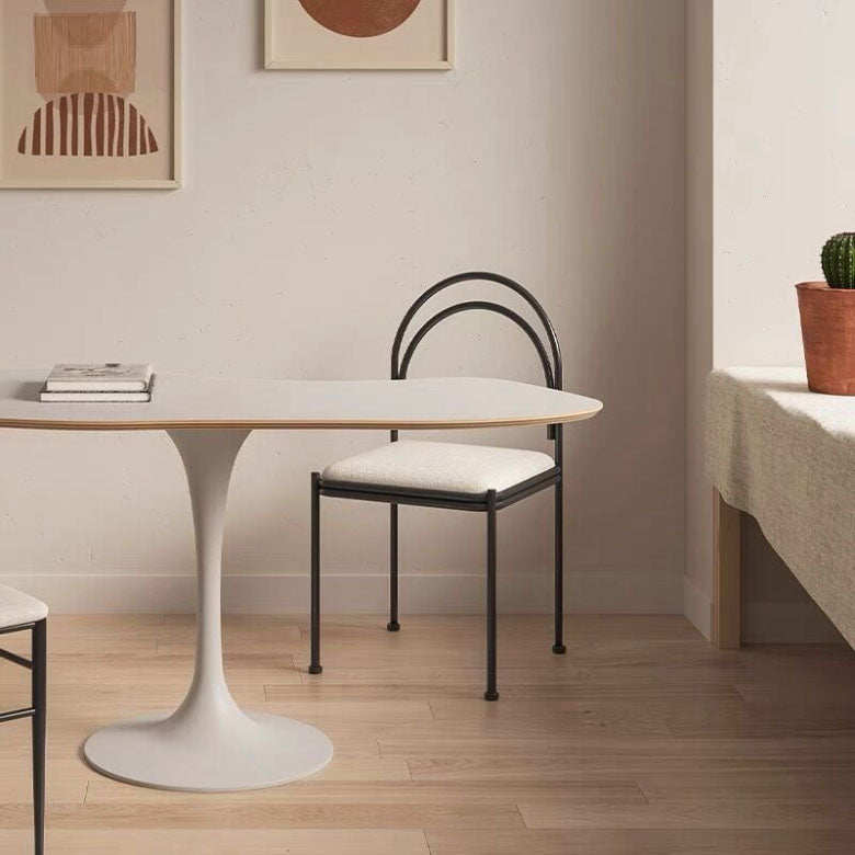 Industrial Style Armless Dining Chair Metal Frame Open Back Dining Chair for Bedroom