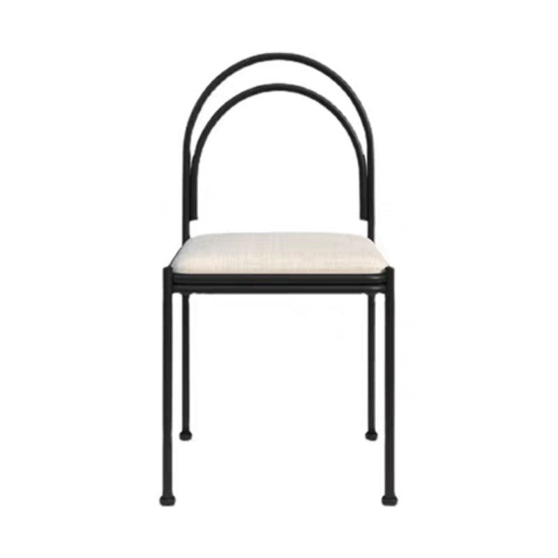 Industrial Style Armless Dining Chair Metal Frame Open Back Dining Chair for Bedroom