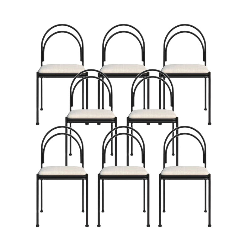 Industrial Style Armless Dining Chair Metal Frame Open Back Dining Chair for Bedroom